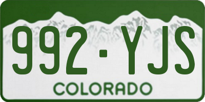 CO license plate 992YJS
