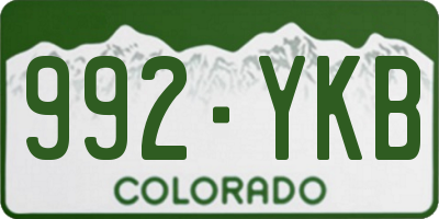 CO license plate 992YKB