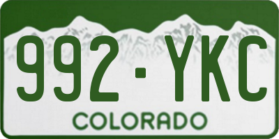 CO license plate 992YKC