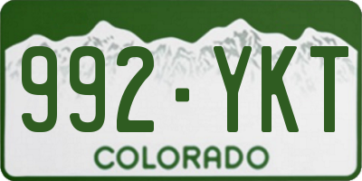 CO license plate 992YKT