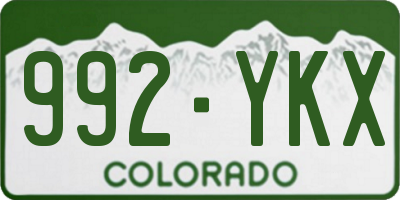 CO license plate 992YKX