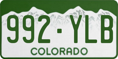 CO license plate 992YLB