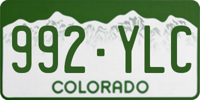 CO license plate 992YLC