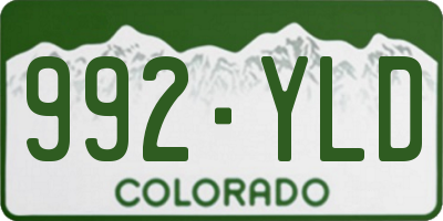 CO license plate 992YLD