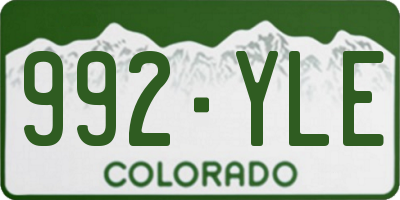 CO license plate 992YLE
