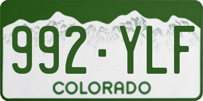 CO license plate 992YLF
