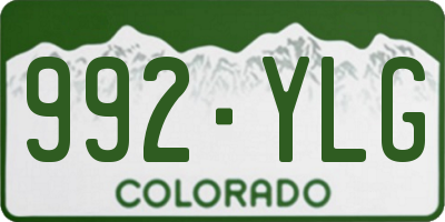 CO license plate 992YLG