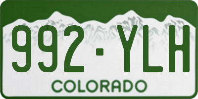 CO license plate 992YLH