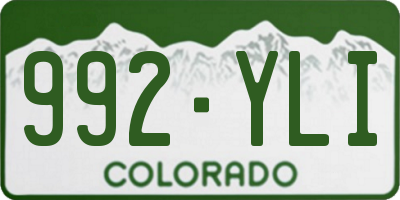 CO license plate 992YLI