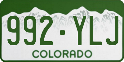 CO license plate 992YLJ