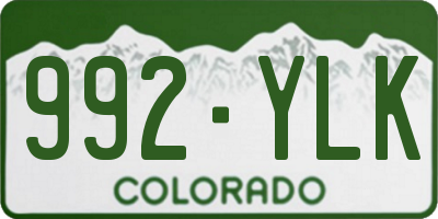 CO license plate 992YLK