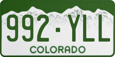 CO license plate 992YLL
