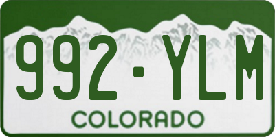 CO license plate 992YLM