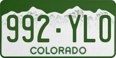 CO license plate 992YLO