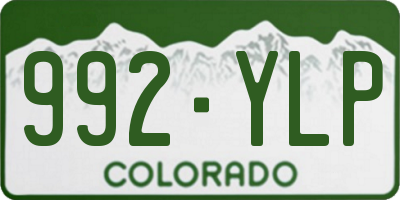 CO license plate 992YLP