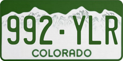 CO license plate 992YLR