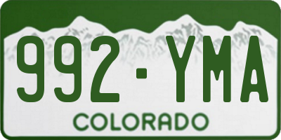CO license plate 992YMA