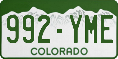 CO license plate 992YME