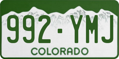 CO license plate 992YMJ