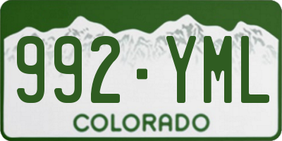 CO license plate 992YML