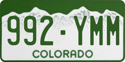 CO license plate 992YMM