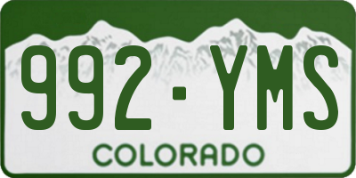 CO license plate 992YMS