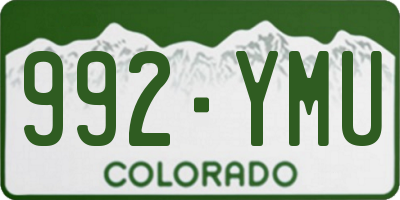CO license plate 992YMU