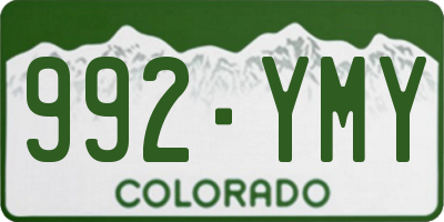 CO license plate 992YMY