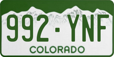 CO license plate 992YNF