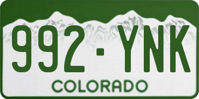 CO license plate 992YNK