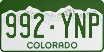 CO license plate 992YNP