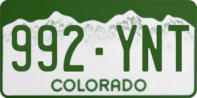 CO license plate 992YNT