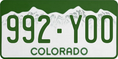 CO license plate 992YOO