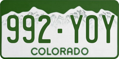 CO license plate 992YOY