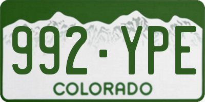CO license plate 992YPE