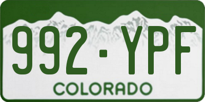 CO license plate 992YPF