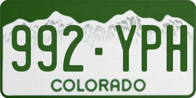 CO license plate 992YPH
