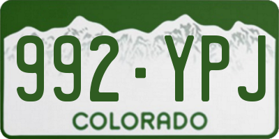 CO license plate 992YPJ