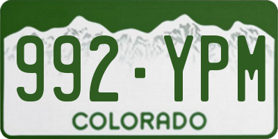 CO license plate 992YPM