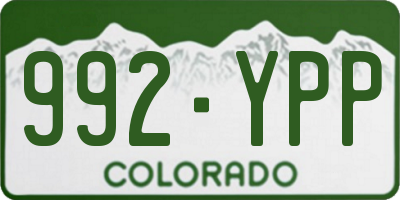 CO license plate 992YPP