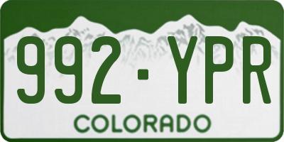 CO license plate 992YPR