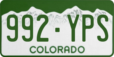 CO license plate 992YPS