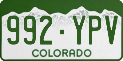 CO license plate 992YPV