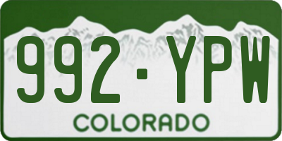 CO license plate 992YPW