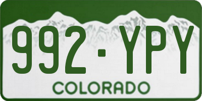 CO license plate 992YPY