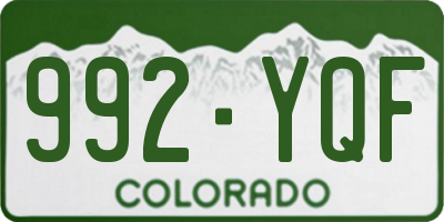 CO license plate 992YQF