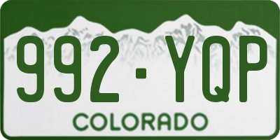 CO license plate 992YQP