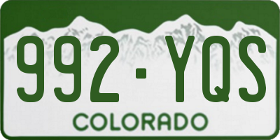 CO license plate 992YQS