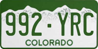 CO license plate 992YRC