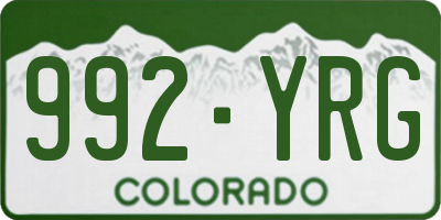 CO license plate 992YRG